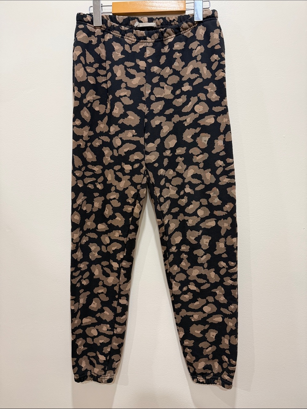 Brunette The Label Black & Brown Leopard Joggers size S/M 100% Cotton